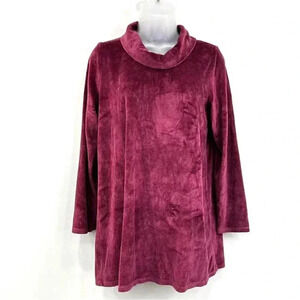 J. Jill Crushed Velvet Turtle Neck Tunic Size Large